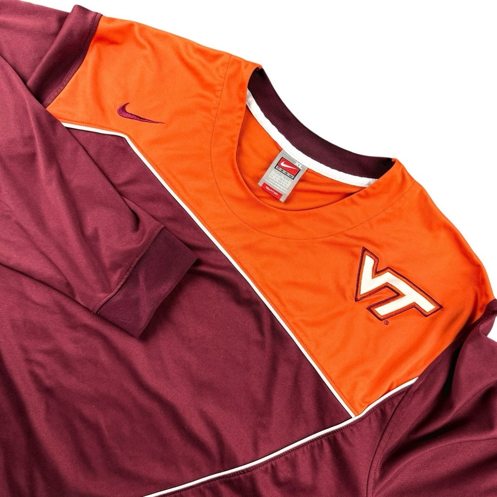 Nike Virginia Tech Hokies Team Maroon Long Sleeve Shirt Men's XL Nike Fit Dry